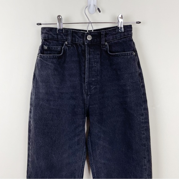 Reformation Cynthia High Rise Straight Jeans Button Fly Washed Black - Picture 4 of 12